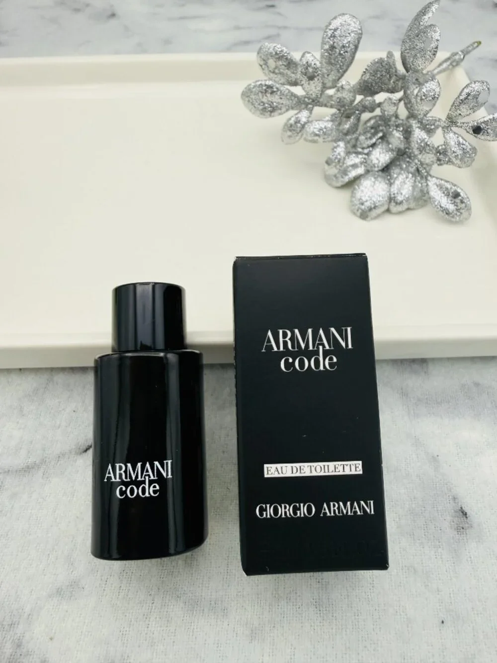Giorgio Armani Code EDT,Warm Woody Tonka Mandarin Wood-Mini 7ml,0.23oz-BOXED-NEW